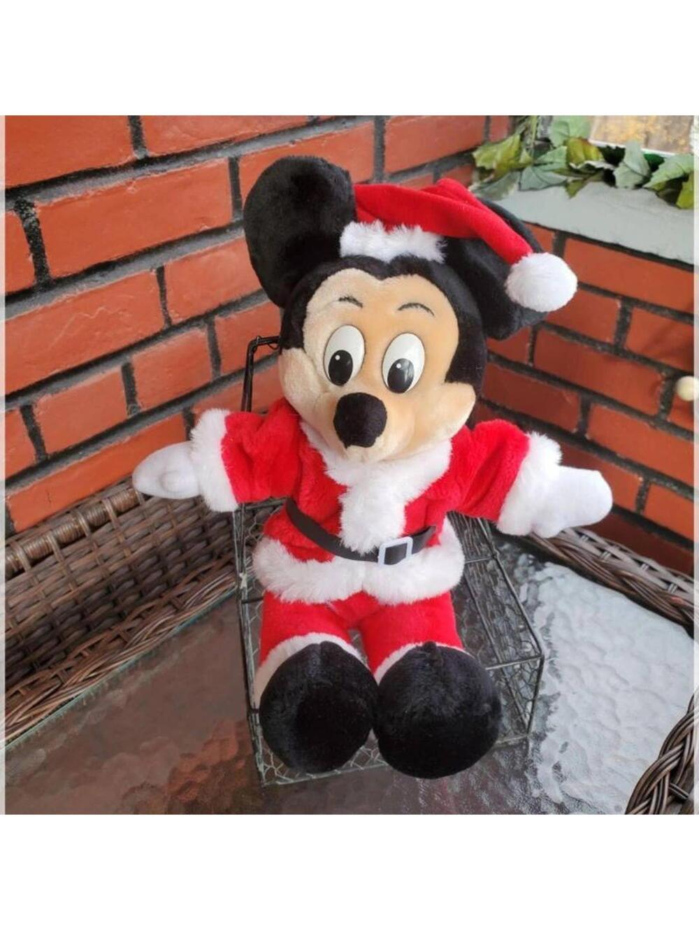 Disney Land Mickey Mouse Santa Claus Christmas Plush